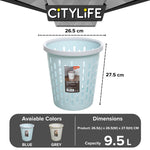 Citylife 9.5L Rubbish Bin Waste bin dustbin Trash Bins Garbage Bin Kitchen Bin  Z-3106