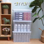 (BUNDLE OF 2) Citylife 30L Widea Transparent Storage Box Stackable Storage Container Box - XL X-6325