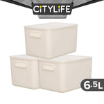 (Bundle of 2) Citylife 20.5L Organisers Storage Boxes Kitchen Containers Wardrobe Shelf Desk Home With Closure Lid - XL H-7705
