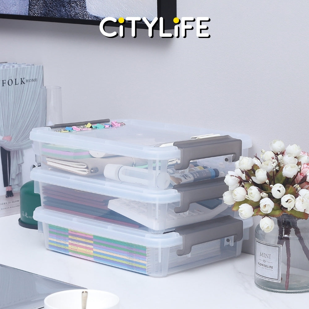 (BUNDLE OF 2) Citylife 3.2L Widea Stackable A4 Organizing Box File Storage Container Box X-6313