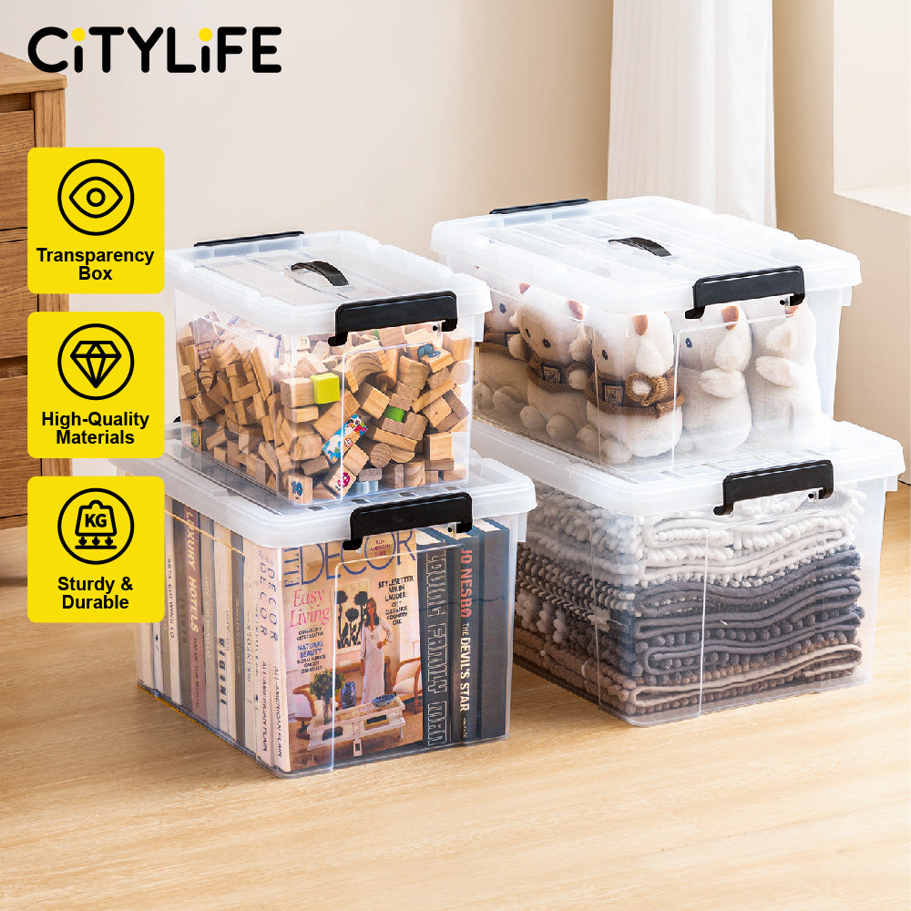 17SS Large l Storage Box 新品未使用 Citylife Transparent Organizer Stackable Storage Box Plastic