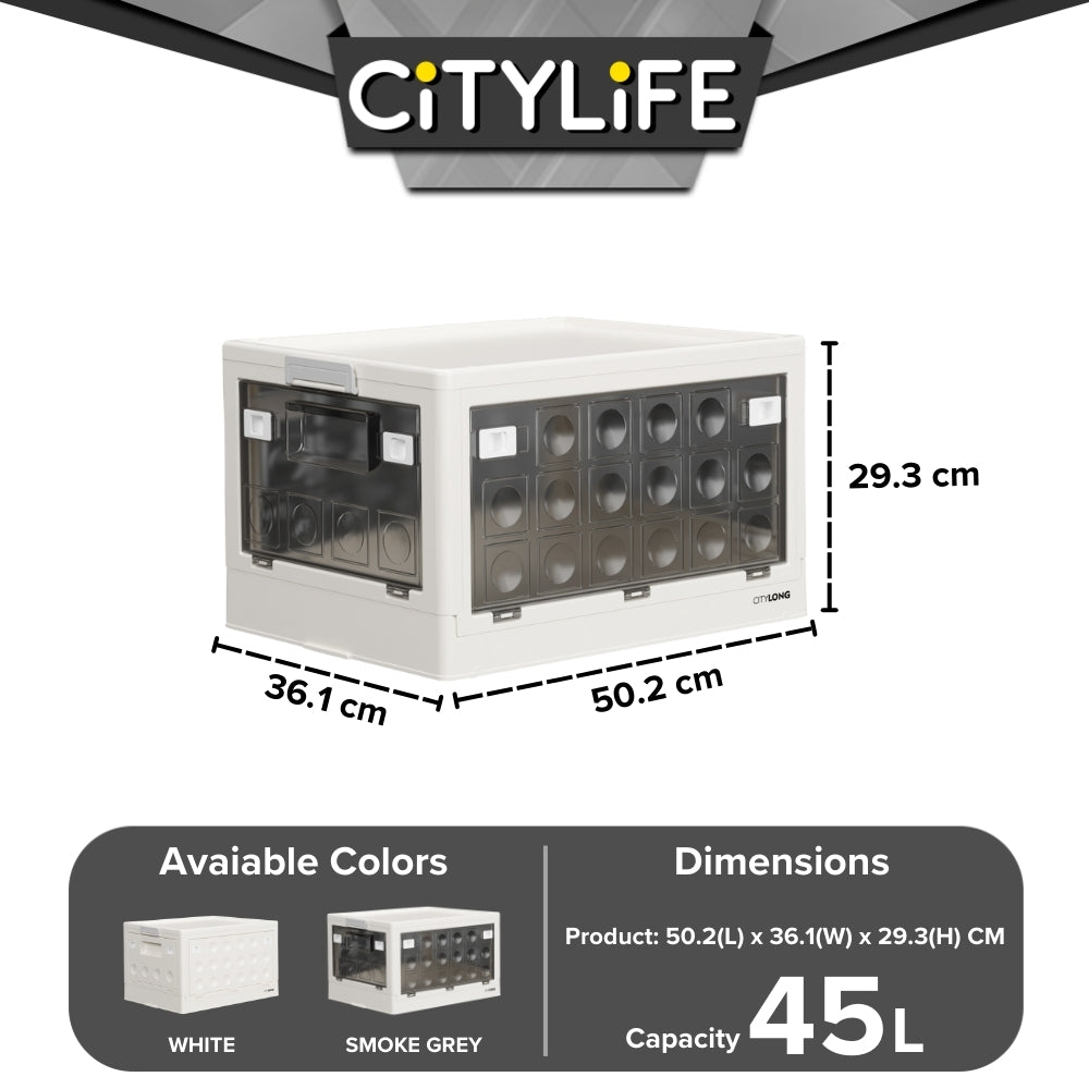 Citylife 1.2L to 9.7L Multi-Purpose Rectangular Storage Holder for Desk Cupboard Pantry with Multiple Sizes H-7334-40 WHITE