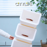 Citylife 35L Front Opening Container Box Stackable Storage Box With PU Leather Handle X-6322