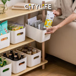 (Bundle of 2) Citylife 6.5L Organisers Storage Boxes Kitchen Containers Wardrobe Shelf Desk Home With Closure Lid - S H-7702