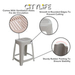 (Bundle of 2) Citylife Plastic Stool Simple Modern Premium Stackable Thickened Living Room Dining Chair Stoolt - (Hold Up To 120kg) D-2040