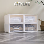 (Bundle of 2) Citylife 19L Stackable Storage Chest Drawers box Home Organizer Drawer Plastic Cabinet G-5202