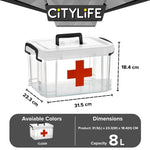 Citylife 8L Handheld Medicine Stackable Storage Container Box First Aid Box Tool Box storage box X-6173