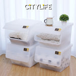 (Bundle of 4) Citylife 35L Front Opening Container Box Stackable Storage Box X-8181
