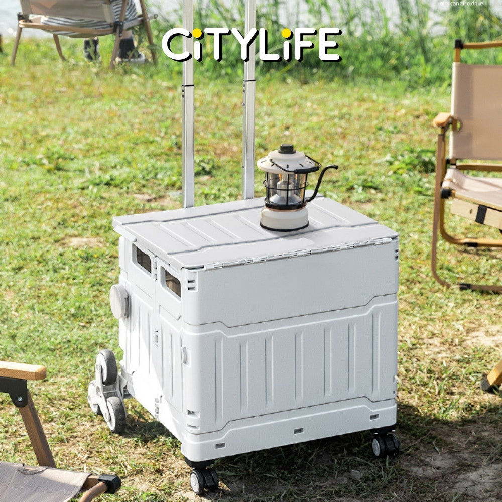 Citylife 50L Large Capacity Collapsible Grocery Shopping Trolley 360 Rotatable wheels ZDC-01(Small)