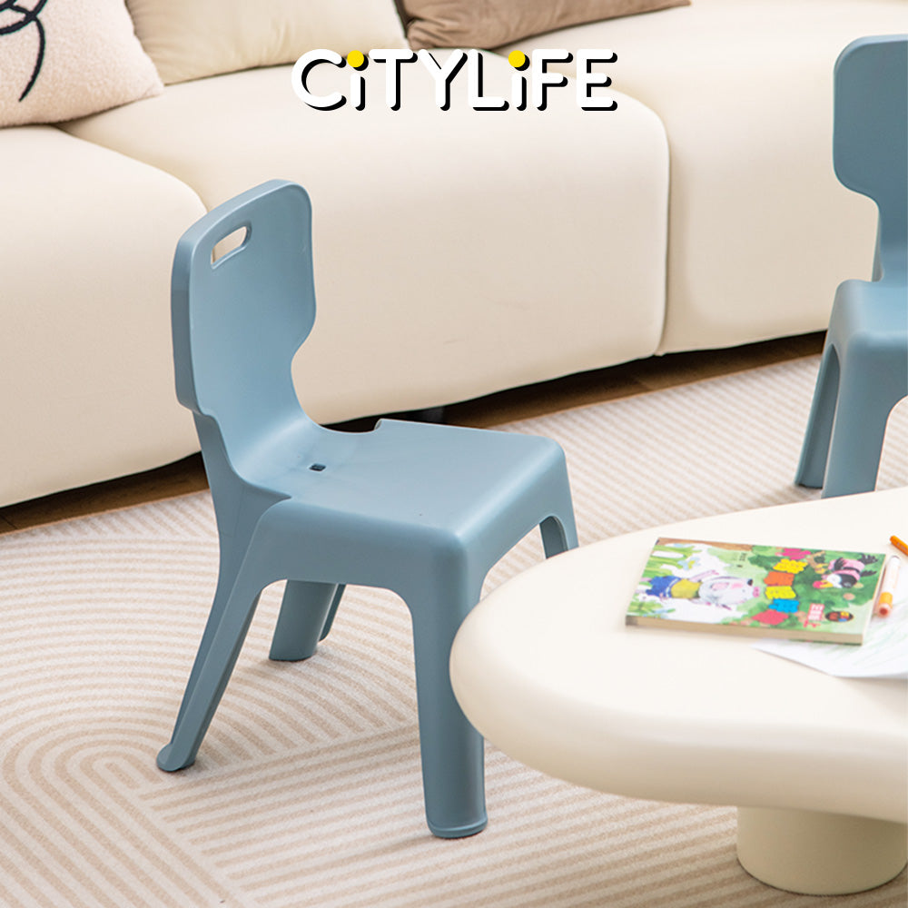 Citylife Sturdy Stackable Kids or Adults Stool Chair with Backrest - (Hold Up To 120kg) D-2049