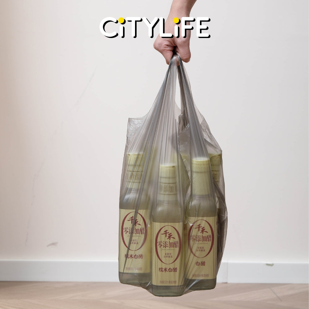 (BUNDLE OF 6) Citylife Vest/Drawstring Garbage bag Large Trash Bag Rubbish Bag W-9421