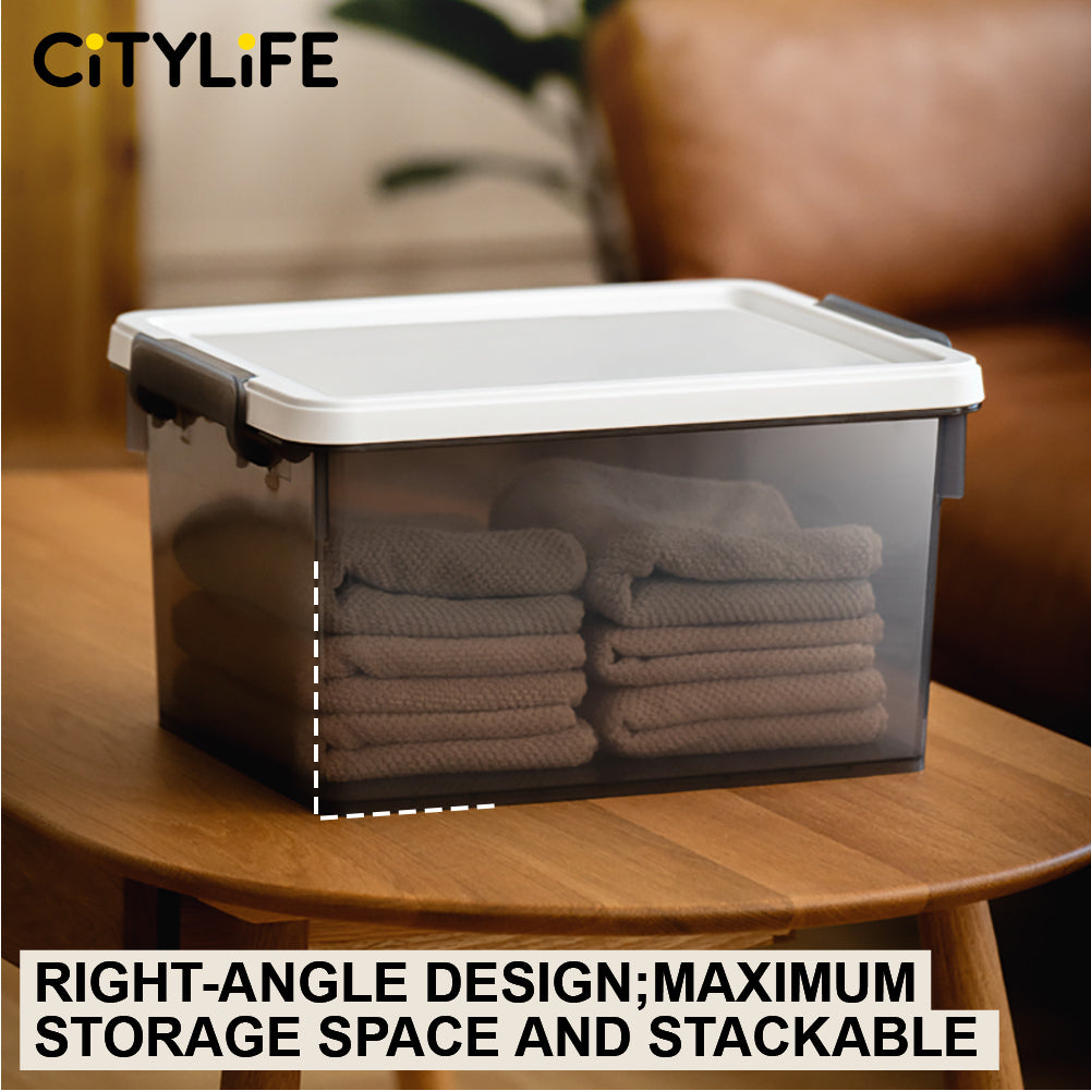 Citylife PIATTO Stackable Storage Box With Wheels Plastic Storage