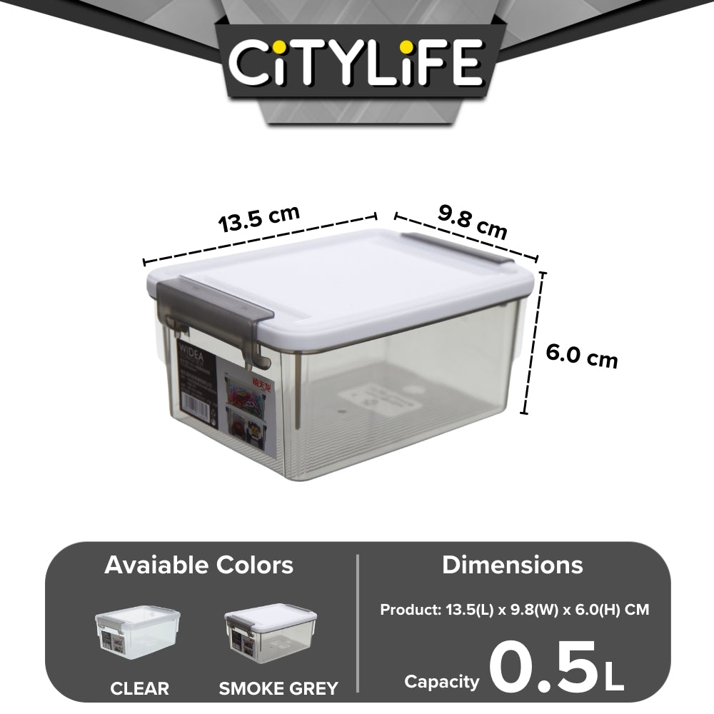 (BUNDLE OF 2) Citylife 0.5L Widea Transparent Storage Box Stackable Storage Mini Container Box - XXS X-6314