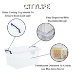 (BUNDLE OF 2) Citylife 52L Transparent Storage Box Stackable Storage Container Box X-6043