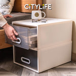 (Bundle of 2) Citylife 19L Stackable Storage Chest Drawers box Home Organizer Drawer Plastic Cabinet G-5202