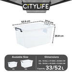 (BUNDLE OF 2) Citylife 33L Transparent Storage Box Stackable Storage Container Box X-6044