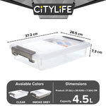 (Bundle of 2) Citylife 4.5L Multi-Purpose Widea Stackable Storage Container Box - Flat Version X-6312