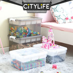 Citylife 16L Transparent Organizer Stackable Storage Container Box With Extra Compartment Tray X-6011