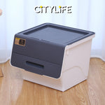 (Bundle of 4) Citylife 35L Front Opening Container Box Stackable Storage Box X-8181