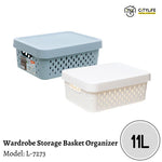 (Bundle of 2) Citylife 11L Desk Wardrobe Brick Modular Storage Basket Organizer L-7273
