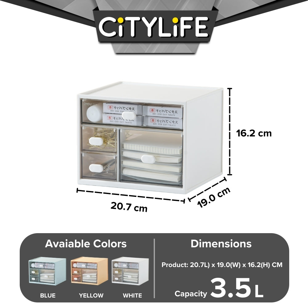 Citylife 3.5L Stationery Organizer Desk Organiser Drawer Organizer Stackable Desktop Organiser H-7286