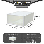 (Bundle of 2) Citylife 9L Stackable Storage Chest Drawers box Home Organizer Drawer Plastic Cabinet G-5211