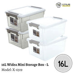 (Bundle of 2) Citylife 16L Multi-Purpose Widea Stackable Storage Mini Container Box - L X-6319