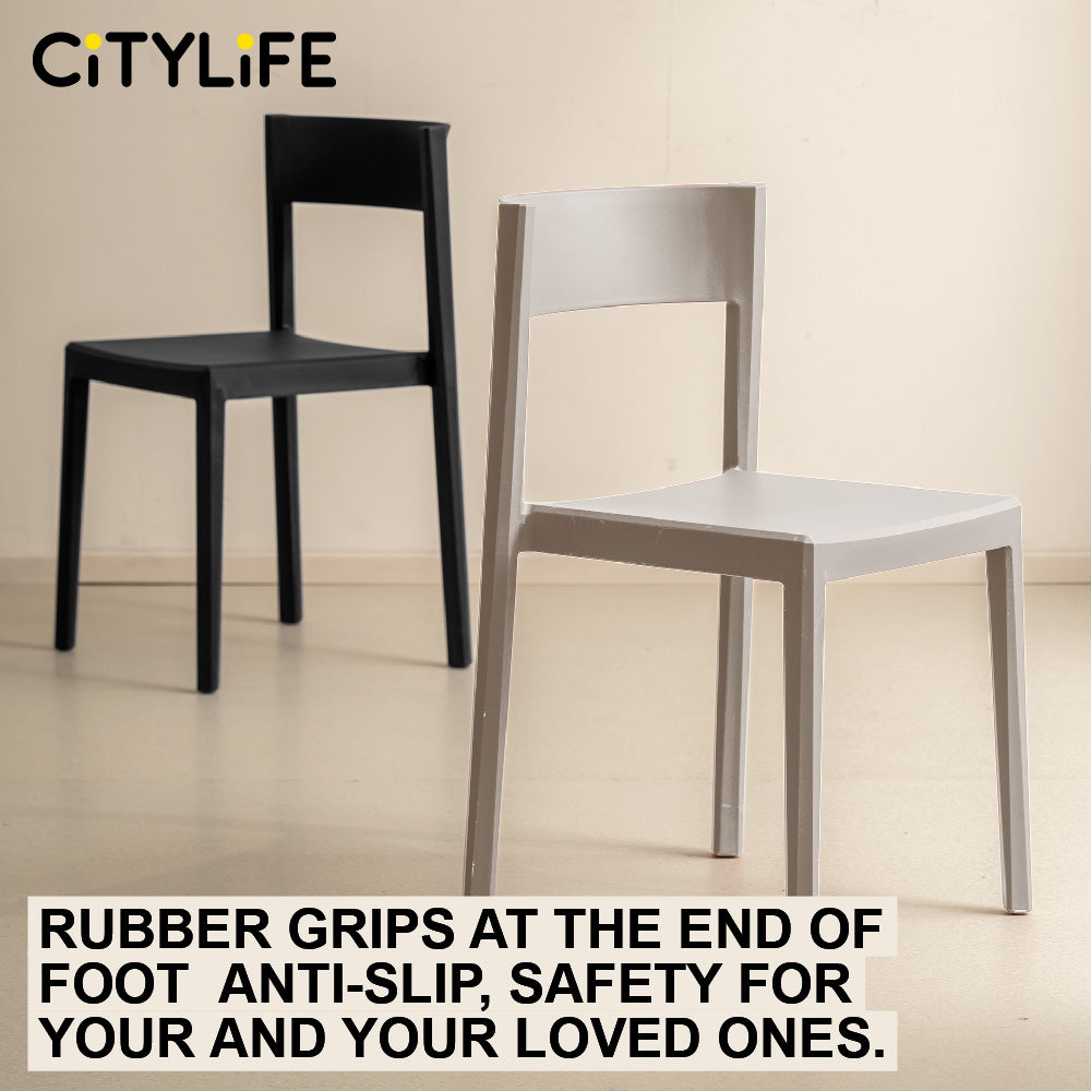 🔥NEW🔥Citylife Nordic Plastic Chair Dining Chair Stackable Home Chair Thickened Coffee Chair Plastic Chair