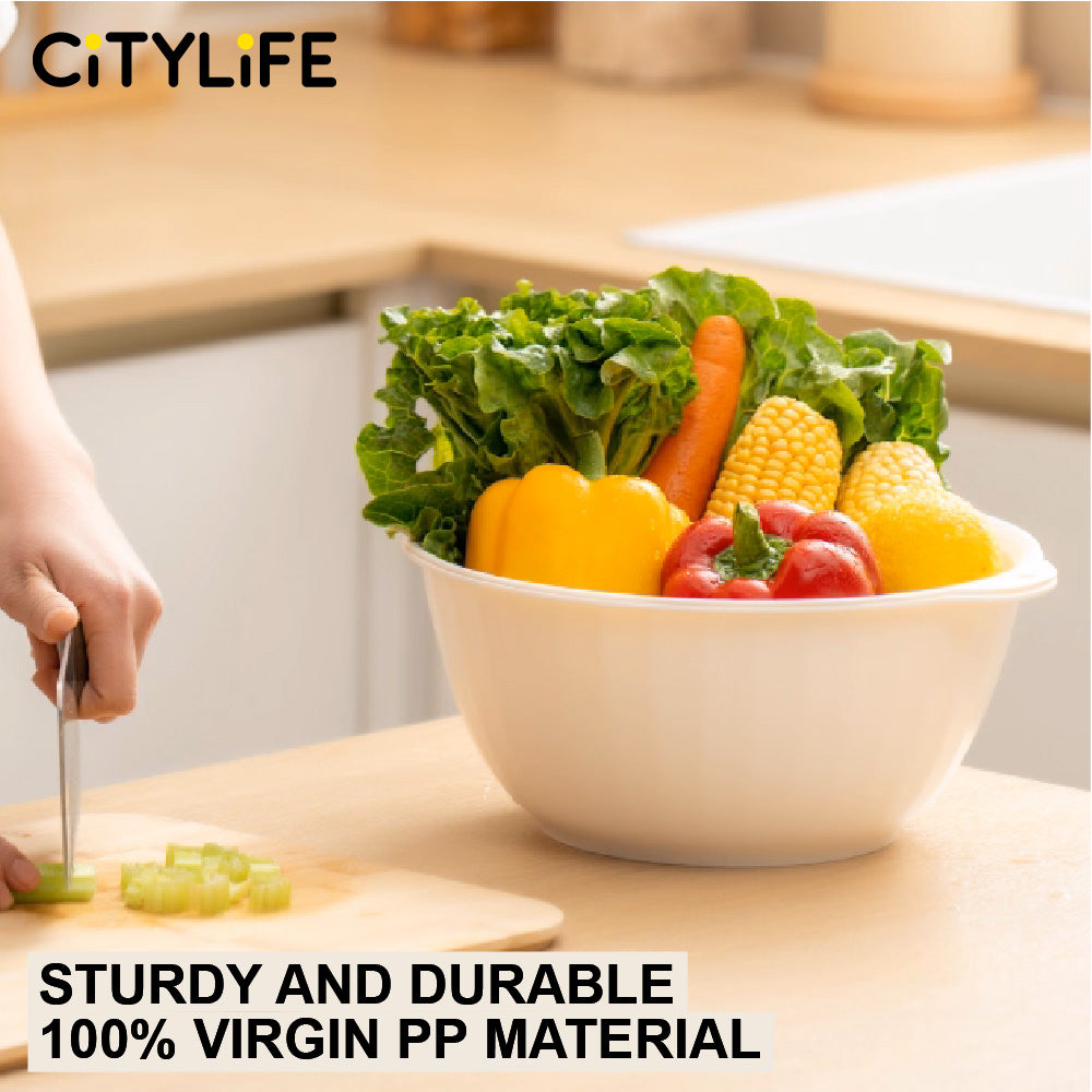 🔥NEW🔥Citylife 2-in-1 Kitchen Strainer Colander Wash Vegetable Basket Large Plastic Washing Bowl