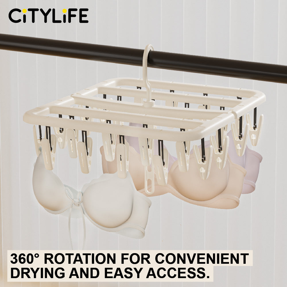 🔥NEW🔥Citylife Windproof Clothes Peg 8/12/24 Hook Socks' Clip Drying Rack Clothes Drying Storage