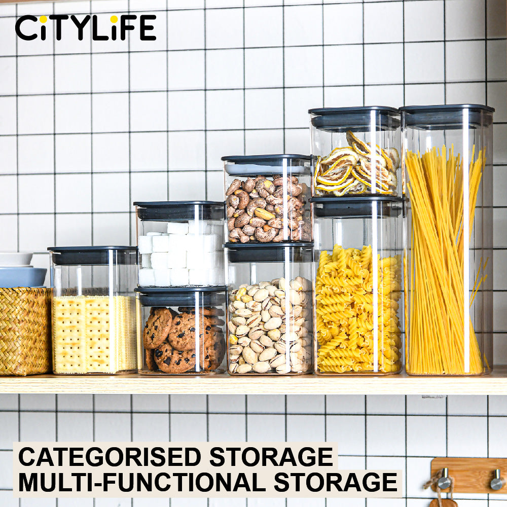 Citylife 0.7L-2.1L Stackable Airtight Food Container Spice Food Airtight Grain Storage Jars