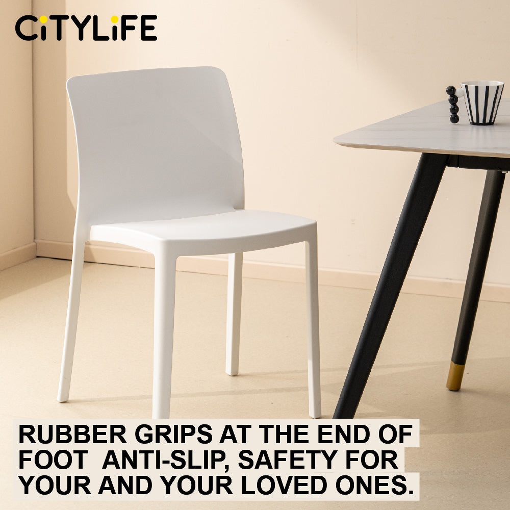 🔥NEW🔥Citylife Nordic Plastic Chair Dining Chair Stackable Home Chair Thickened Coffee Chair Plastic Chair