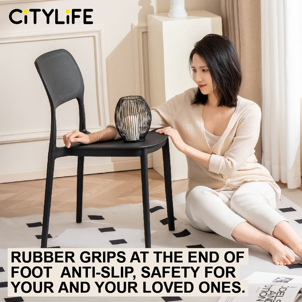 🔥NEW🔥Citylife Nordic Plastic Chair Dining Chair Stackable Home Chair Thickened Coffee Chair Plastic Chair