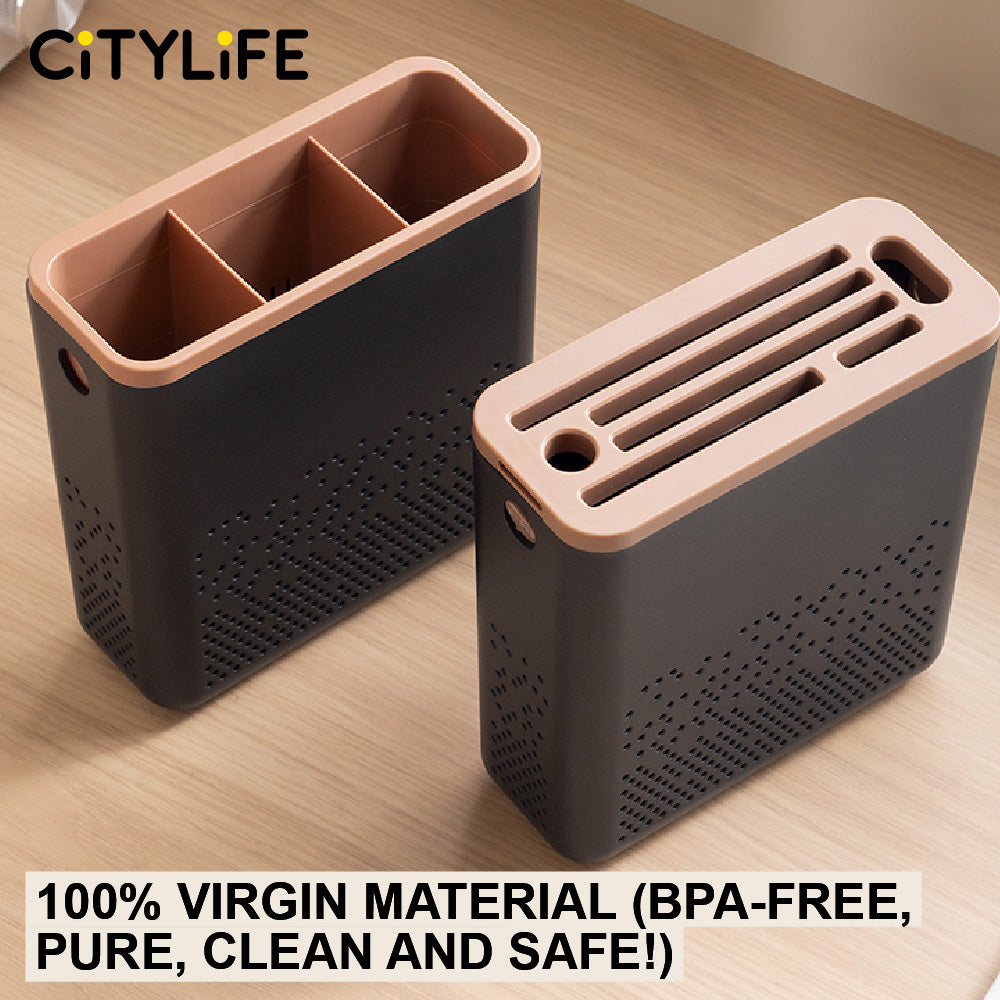 🔥NEW🔥Citylife Plastic Multi-functional Knife Holder Kitchen All-in-One Wall-mounted Storage Organizer