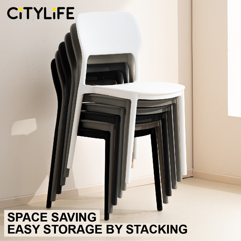 🔥NEW🔥Citylife Nordic Plastic Chair Dining Chair Stackable Home Chair Thickened Coffee Chair Plastic Chair