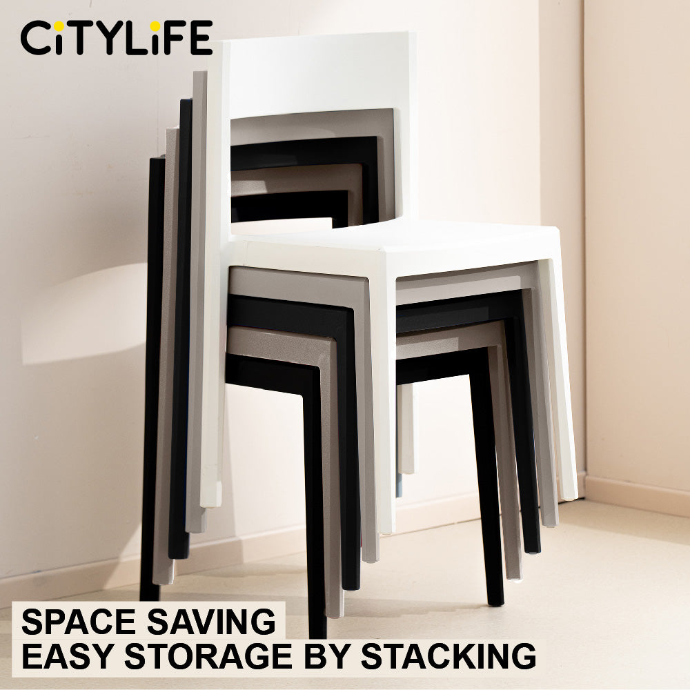 🔥NEW🔥Citylife Nordic Plastic Chair Dining Chair Stackable Home Chair Thickened Coffee Chair Plastic Chair