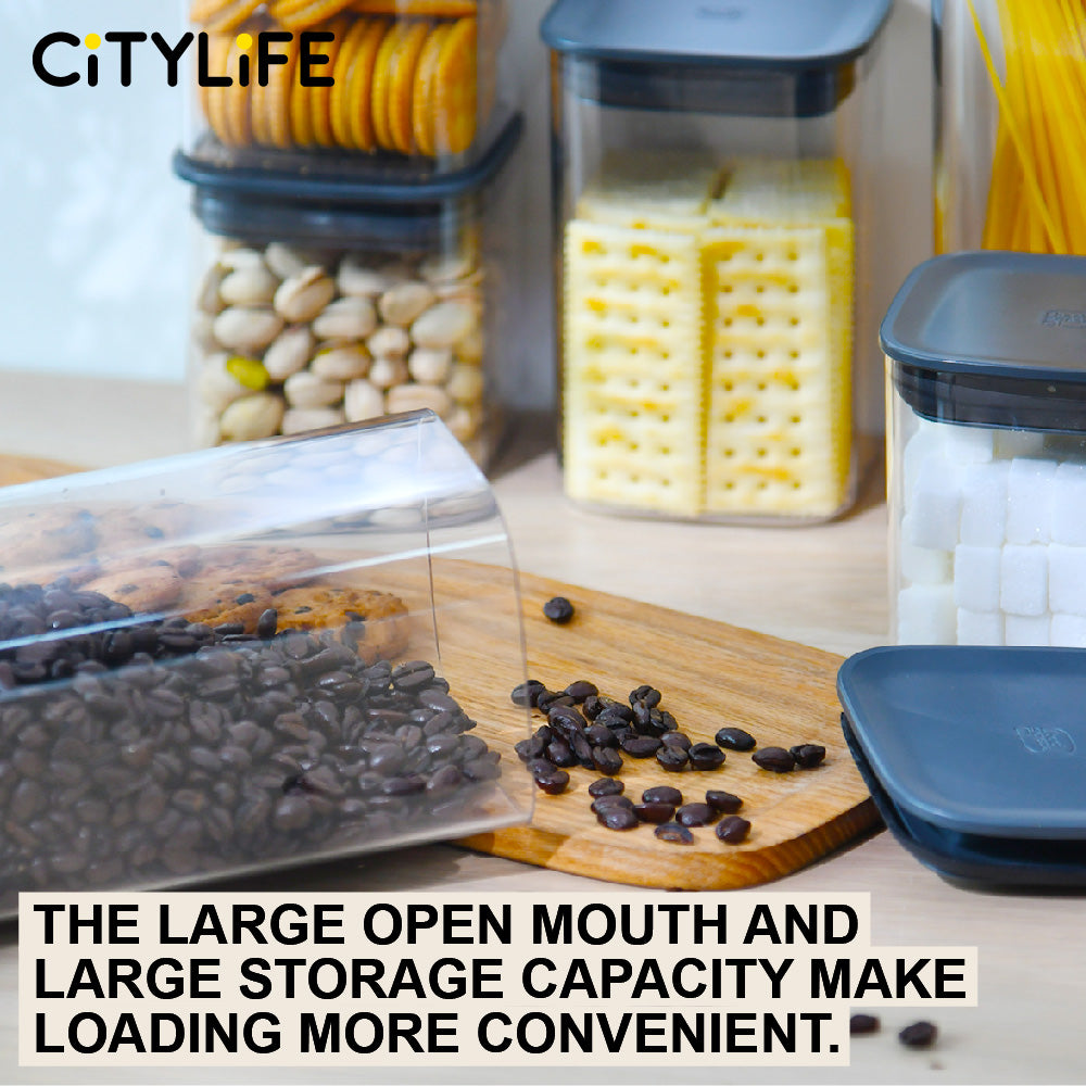 Citylife 0.7L-2.1L Stackable Airtight Food Container Spice Food Airtight Grain Storage Jars