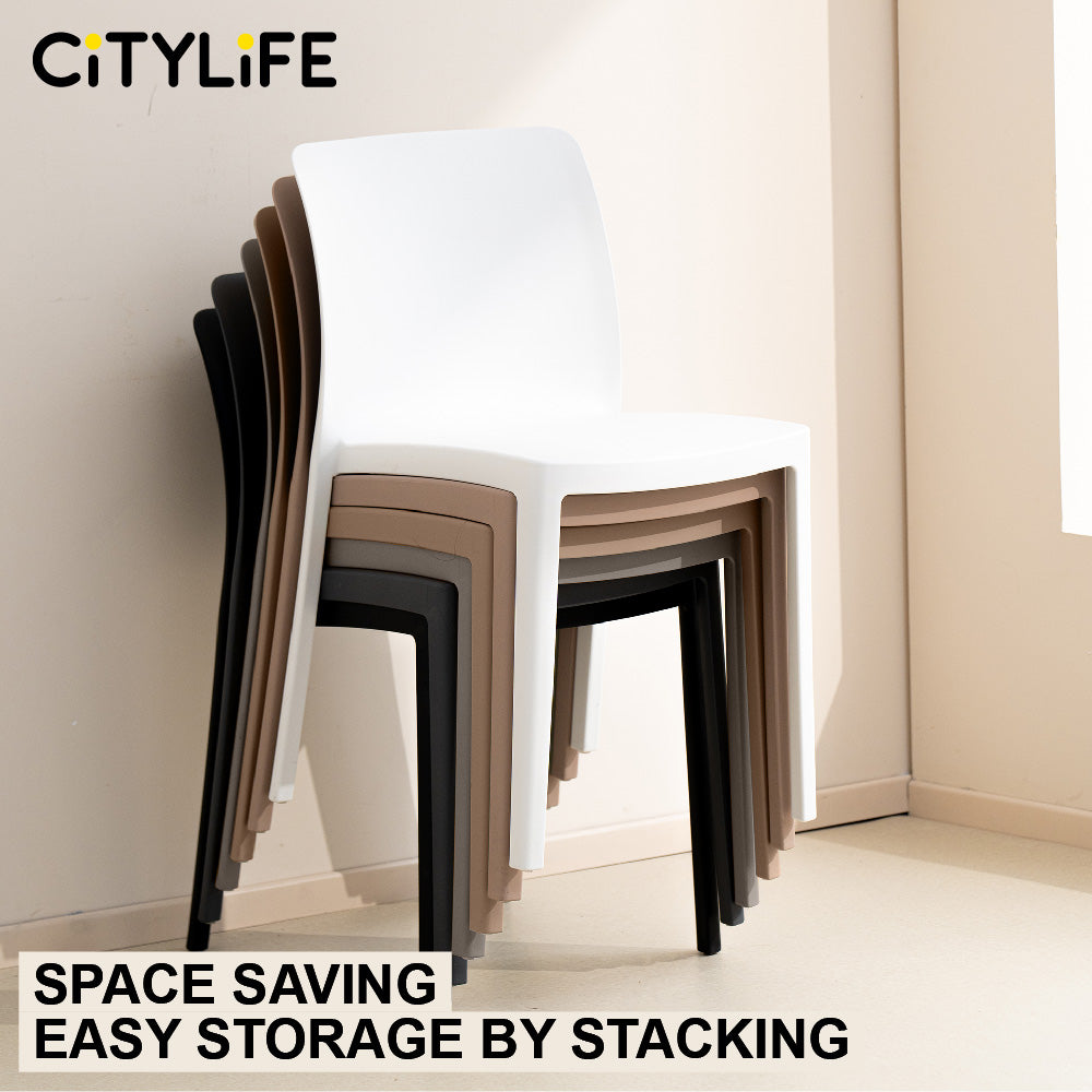 🔥NEW🔥Citylife Nordic Plastic Chair Dining Chair Stackable Home Chair Thickened Coffee Chair Plastic Chair