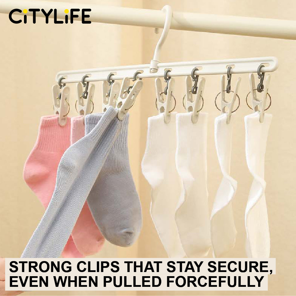 🔥NEW🔥Citylife Windproof Clothes Peg 8/12/24 Hook Socks' Clip Drying Rack Clothes Drying Storage