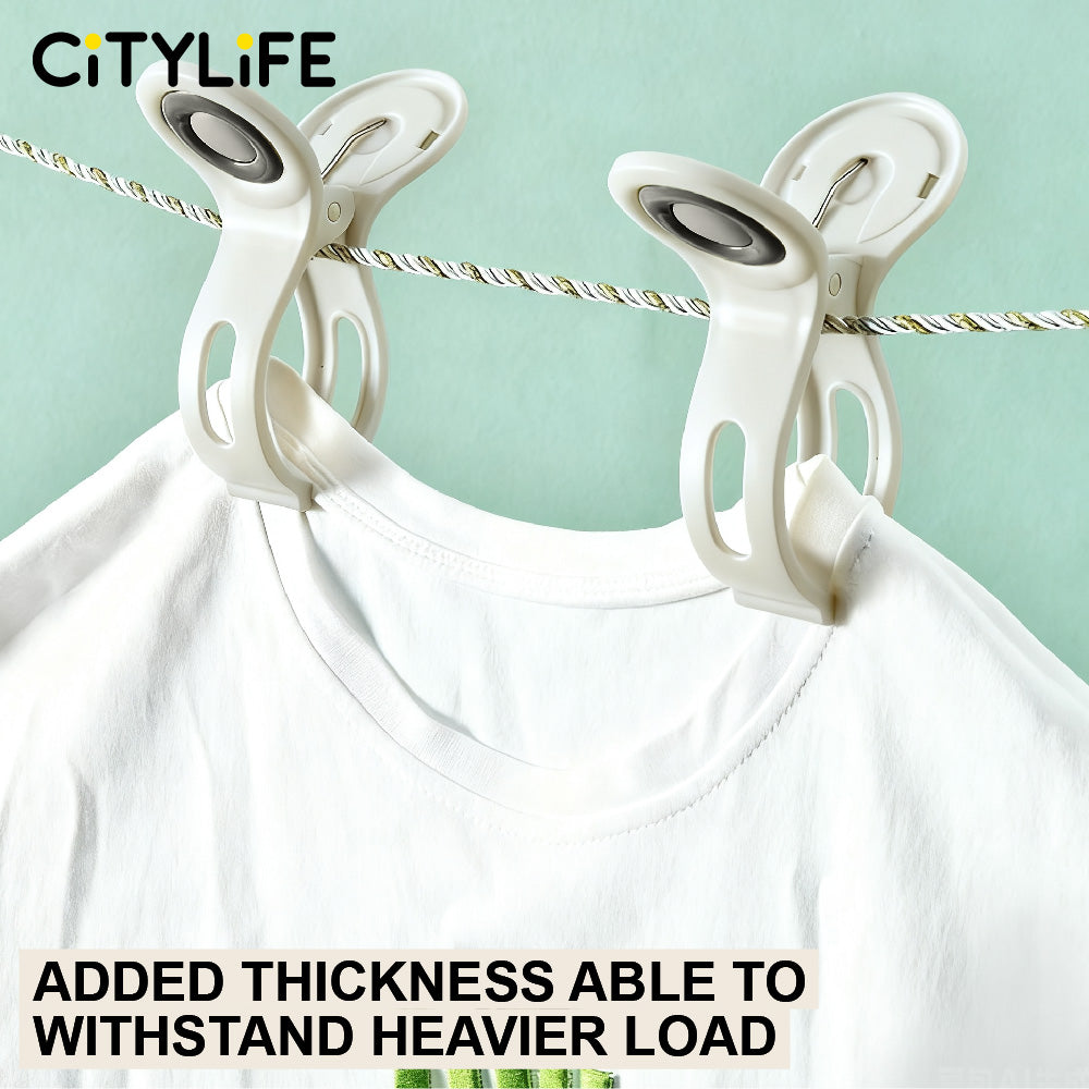 🔥NEW🔥Citylife Plastic Clothes Pegs Laundry Clips Large Jaws Towel Blanket Baby Clothes Hanging Drying Clothespins