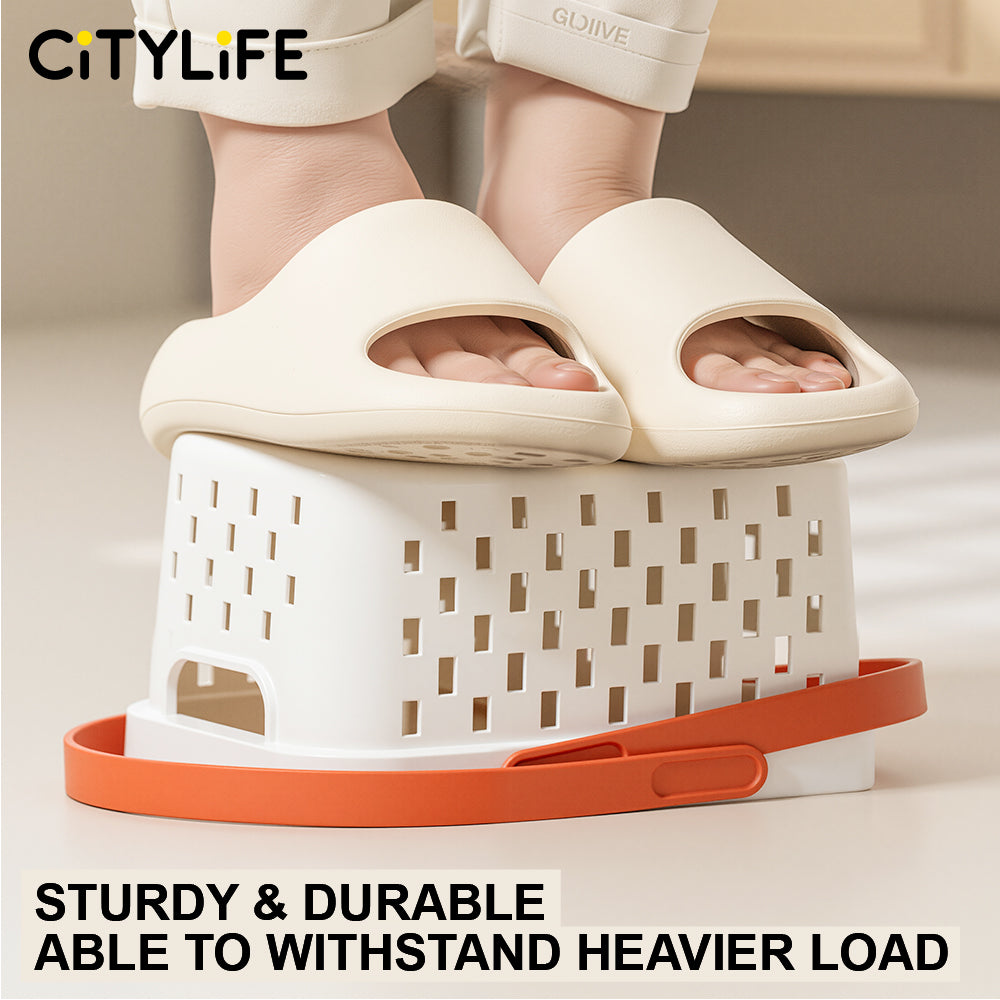 🔥NEW🔥Citylife Handles Holes Storage Drain Basket Plastic Storage Box Container with Handles Cabinet Organizer