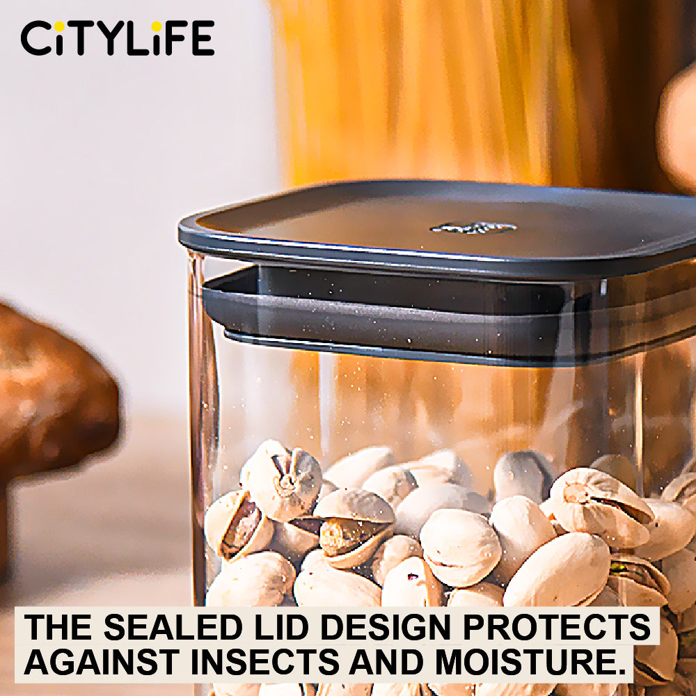 Citylife 0.7L-2.1L Stackable Airtight Food Container Spice Food Airtight Grain Storage Jars