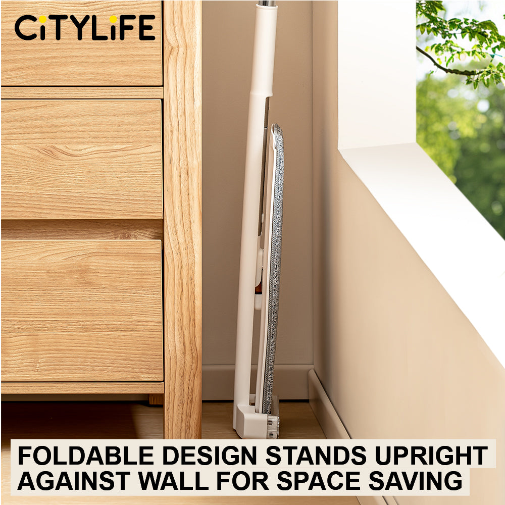 🔥NEW🔥Citylife Lazy Mop Set Hand Free Mop Floor Cleaner Flat Wet Dry Mop 360 Swivel Microfiber Cleaning Tool