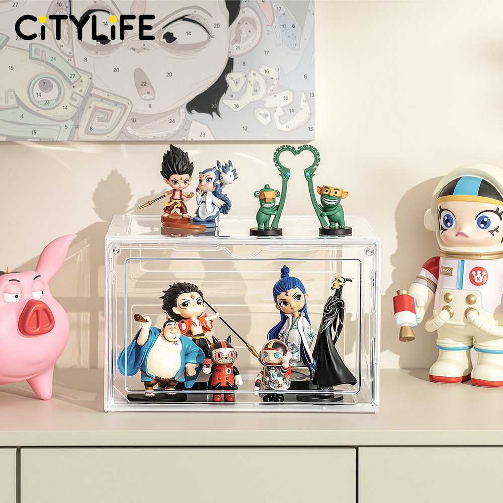 Citylife Big Capacity Clear Shoe Box Storage Stackable Magnetic Display Box Transparent Shoe Shelf Organizer