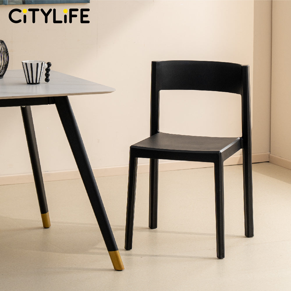 🔥NEW🔥Citylife Nordic Plastic Chair Dining Chair Stackable Home Chair Thickened Coffee Chair Plastic Chair