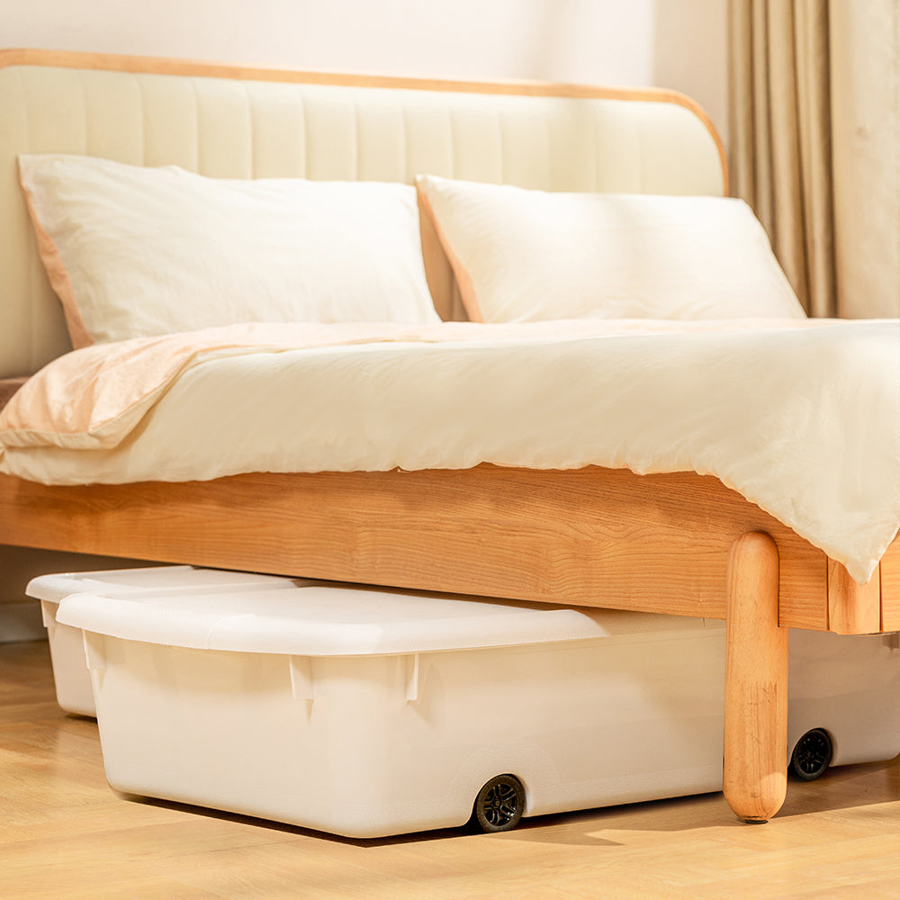 Citylife 36L Underbed Storage Box With Wheels Dormitory Quilt Sorting Box Double-sided Lid