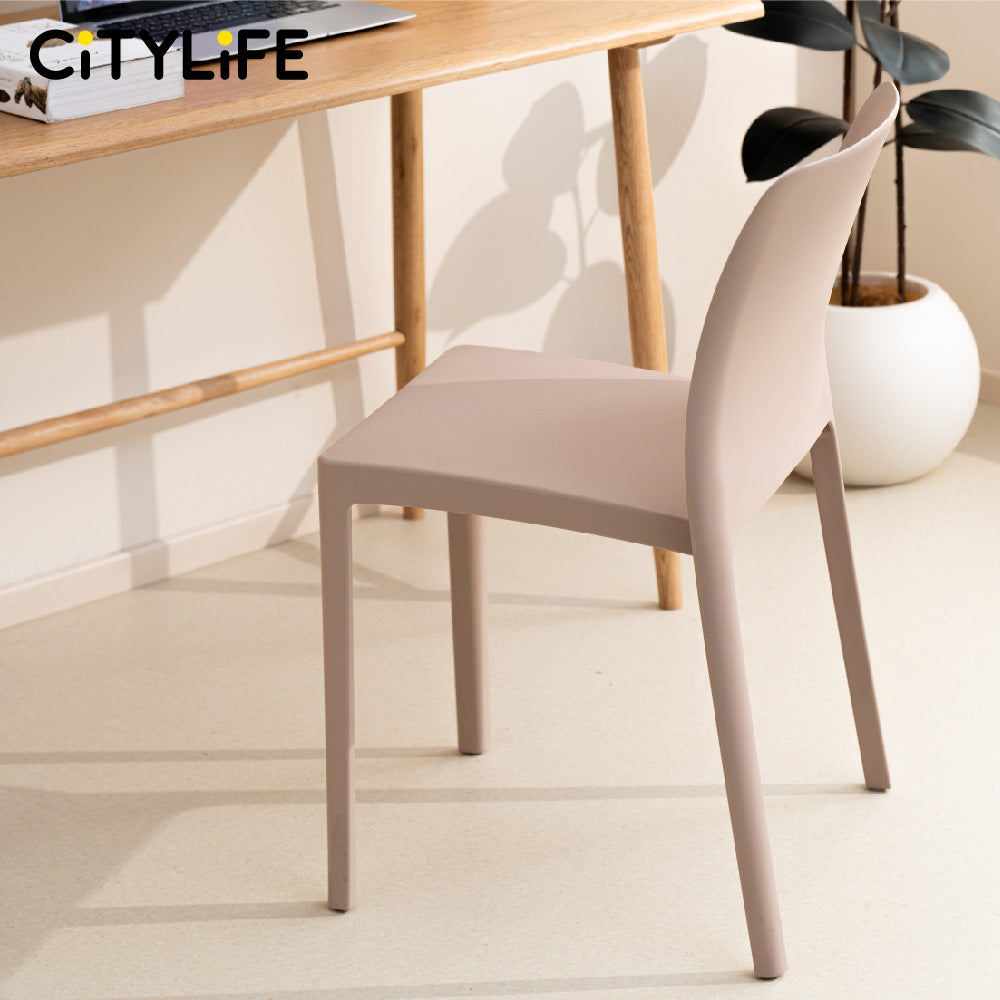 🔥NEW🔥Citylife Nordic Plastic Chair Dining Chair Stackable Home Chair Thickened Coffee Chair Plastic Chair