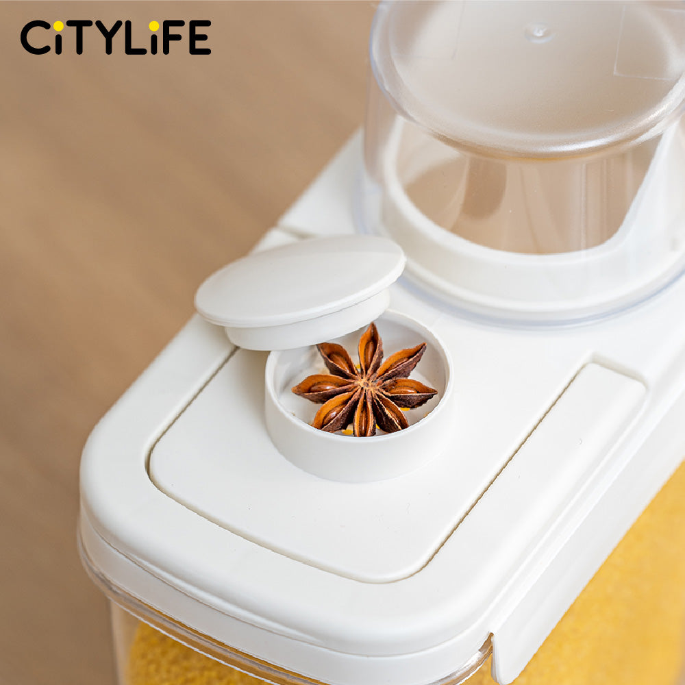 Citylife Kitchen Food Dispenser Container Sealed Leak-proof Crisper Kitchen Or Pet Food With Pour Spout Measuring Cup