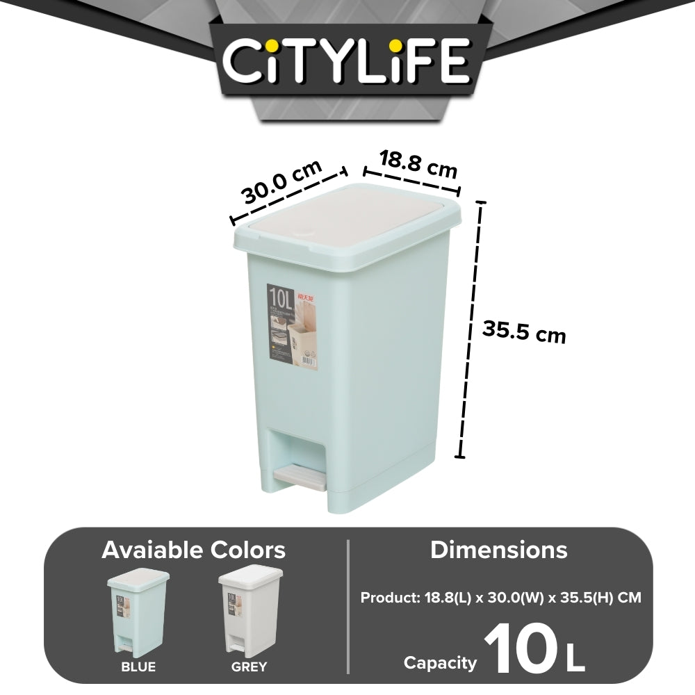 Citylife 10L Rubbish Bin Waste bin dustbin Trash Bins Garbage Bin Kitchen Bin  T-3068