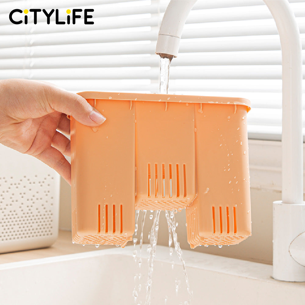 🔥NEW🔥Citylife Plastic Multi-functional Knife Holder Kitchen All-in-One Wall-mounted Storage Organizer